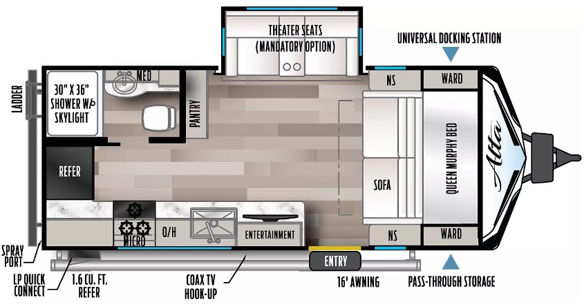 2023 EAST TO WEST RV ALTA 1900MMK, , floor-plans-day image number 0